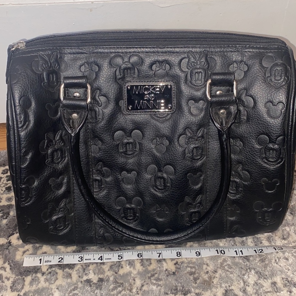 Loungefly Disney Mickie and Minnie satchel purse faux leather zipper closure